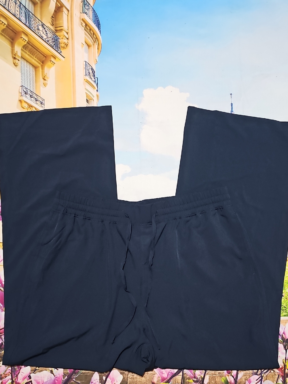 Libin Classic Navy High Waist Waterproof Drawstring Pants Size XL New